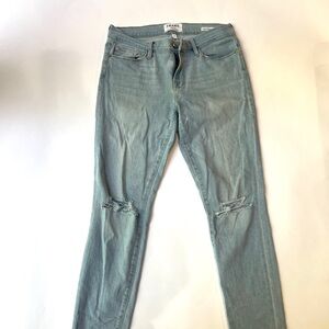 Frame Denim Sky Blue Ripped Skinny Jeans